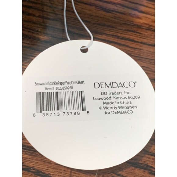 Vtg-Style Demdaco Sparkle Joy Snowman Ornament Glitter Rhinestone NWT - Picture 7 of 7